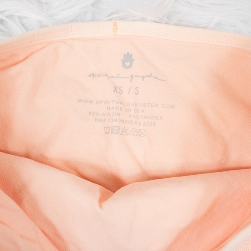 Spiritual Gangster Strapless Bandeau Bralette Size XS Small Peach Lace Knit - Picture 4 of 7